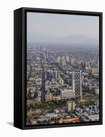 View over Plaza Baquedano and the Telefonica Tower, Cerro San Cristobal, Santiago, Chile-Yadid Levy-Framed Premier Image Canvas