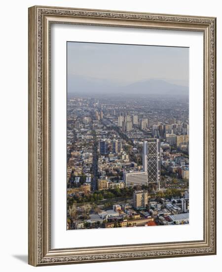 View over Plaza Baquedano and the Telefonica Tower, Cerro San Cristobal, Santiago, Chile-Yadid Levy-Framed Photographic Print