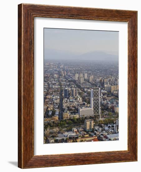 View over Plaza Baquedano and the Telefonica Tower, Cerro San Cristobal, Santiago, Chile-Yadid Levy-Framed Photographic Print