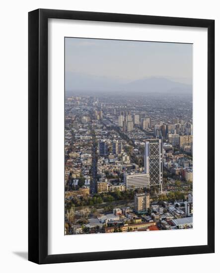 View over Plaza Baquedano and the Telefonica Tower, Cerro San Cristobal, Santiago, Chile-Yadid Levy-Framed Photographic Print