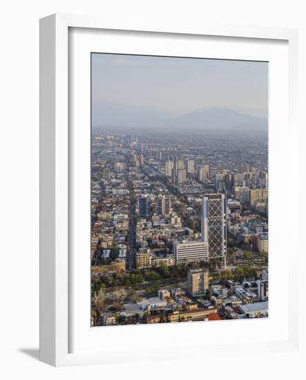 View over Plaza Baquedano and the Telefonica Tower, Cerro San Cristobal, Santiago, Chile-Yadid Levy-Framed Photographic Print