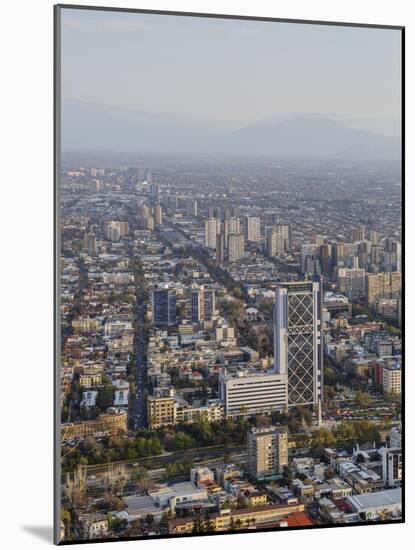 View over Plaza Baquedano and the Telefonica Tower, Cerro San Cristobal, Santiago, Chile-Yadid Levy-Mounted Photographic Print