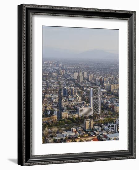 View over Plaza Baquedano and the Telefonica Tower, Cerro San Cristobal, Santiago, Chile-Yadid Levy-Framed Photographic Print