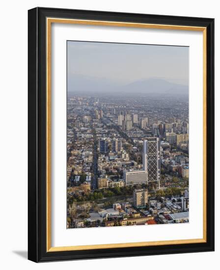 View over Plaza Baquedano and the Telefonica Tower, Cerro San Cristobal, Santiago, Chile-Yadid Levy-Framed Photographic Print