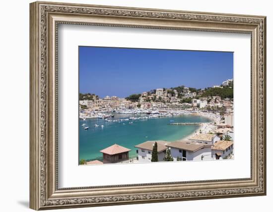 View over Port De Soller with Port and Beach-Markus Lange-Framed Photographic Print