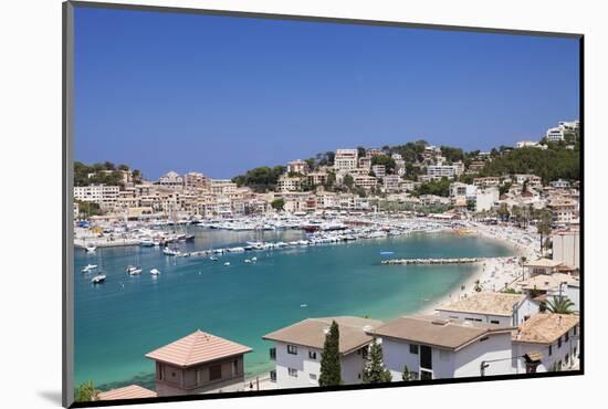 View over Port De Soller with Port and Beach-Markus Lange-Mounted Photographic Print