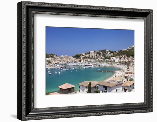 View over Port De Soller with Port and Beach-Markus Lange-Framed Photographic Print