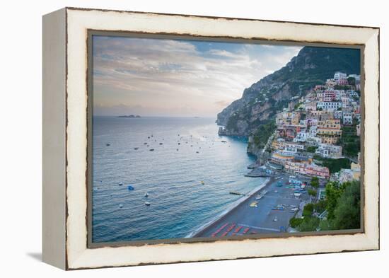 View over Positano, Costiera Amalfitana (Amalfi Coast), UNESCO World Heritage Site-Frank Fell-Framed Premier Image Canvas
