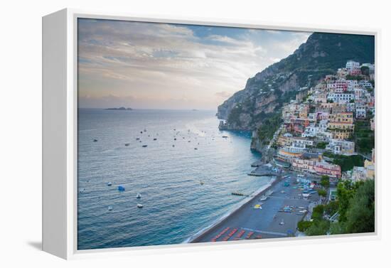 View over Positano, Costiera Amalfitana (Amalfi Coast), UNESCO World Heritage Site-Frank Fell-Framed Premier Image Canvas