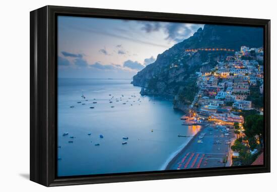 View over Positano, Costiera Amalfitana (Amalfi Coast), UNESCO World Heritage Site-Frank Fell-Framed Premier Image Canvas