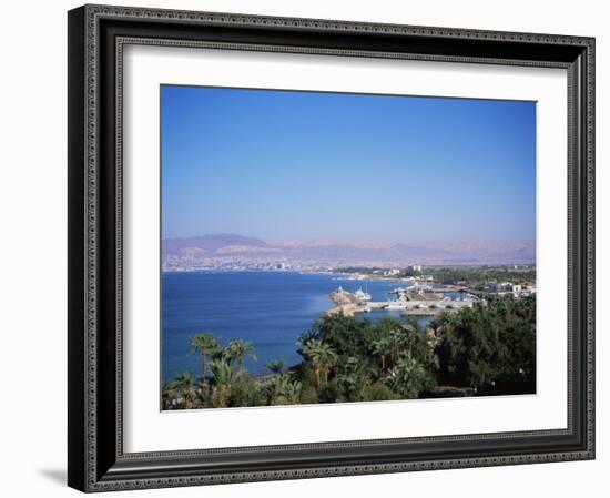 View Over Red Sea Resort Marina and Beach Hotels Towards Israeli Town of Eilat, Aqaba, Jordan-Christopher Rennie-Framed Photographic Print