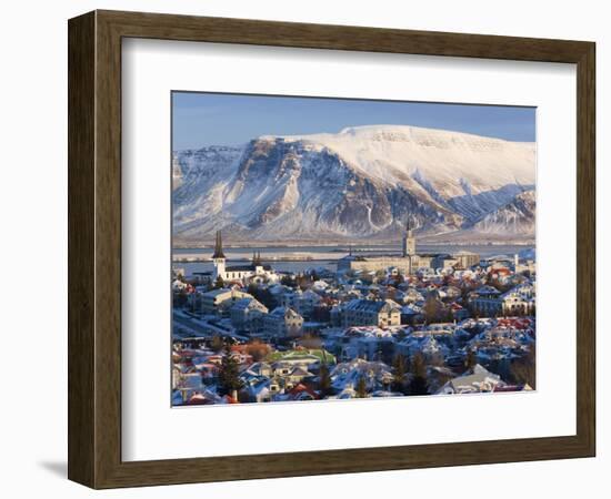 View over Reykjavik in Winter, Iceland-Gavin Hellier-Framed Photographic Print