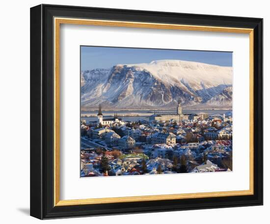 View over Reykjavik in Winter, Iceland-Gavin Hellier-Framed Photographic Print