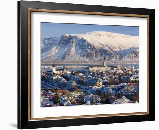 View over Reykjavik in Winter, Iceland-Gavin Hellier-Framed Photographic Print