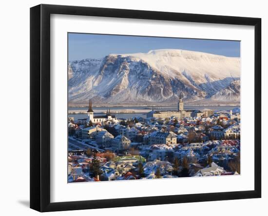 View over Reykjavik in Winter, Iceland-Gavin Hellier-Framed Photographic Print