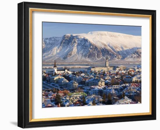 View over Reykjavik in Winter, Iceland-Gavin Hellier-Framed Photographic Print