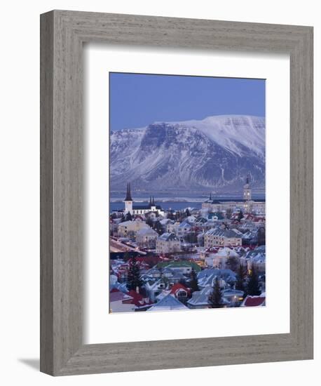 View over Reykjavik in Winter, Iceland-Gavin Hellier-Framed Photographic Print