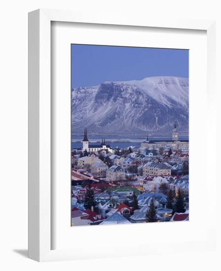 View over Reykjavik in Winter, Iceland-Gavin Hellier-Framed Photographic Print