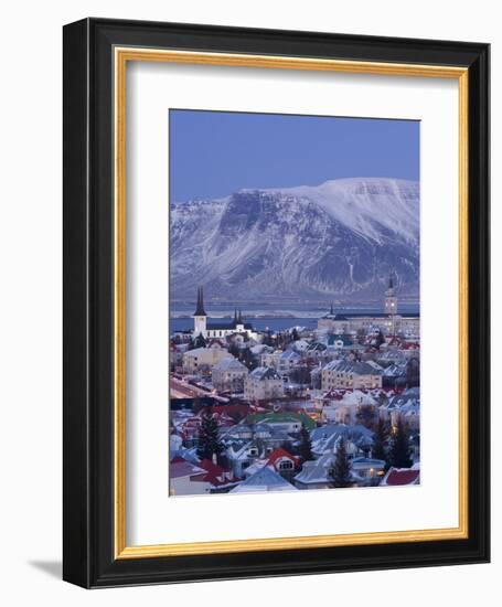 View over Reykjavik in Winter, Iceland-Gavin Hellier-Framed Photographic Print