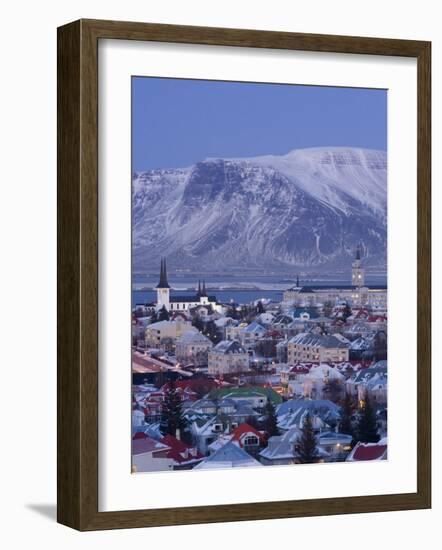 View over Reykjavik in Winter, Iceland-Gavin Hellier-Framed Photographic Print