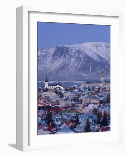 View over Reykjavik in Winter, Iceland-Gavin Hellier-Framed Photographic Print