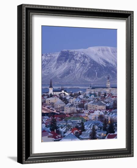 View over Reykjavik in Winter, Iceland-Gavin Hellier-Framed Photographic Print