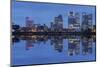 View over River Thames to Canary Wharf, Docklands, London, England, United Kingdom, Europe-Markus Lange-Mounted Photographic Print
