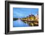 View over river Trave towards old town, Lübeck, Baltic coast, Schleswig-Holstein, Germany-Sabine Lubenow-Framed Photographic Print