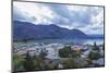 View over rooftops to Lake Wanaka at dusk, Wanaka, Queenstown-Lakes district, Otago, South Island, -Ruth Tomlinson-Mounted Photographic Print