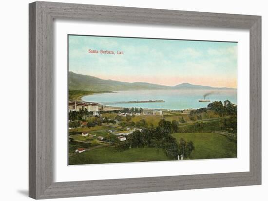 View over Santa Barbara, California-null-Framed Art Print