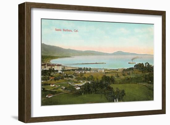 View over Santa Barbara, California-null-Framed Art Print