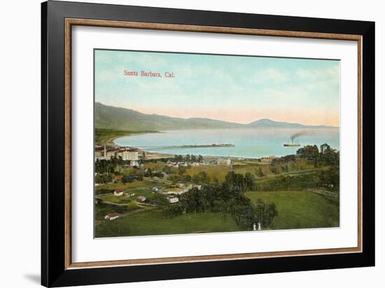 View over Santa Barbara, California-null-Framed Art Print