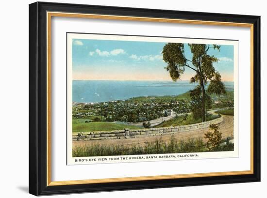 View over Santa Barbara, California-null-Framed Art Print