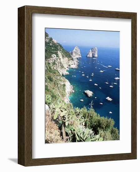 View Over Southern Coast to the Faraglioni Rocks, Island of Capri, Campania, Italy, Mediterranean-Ruth Tomlinson-Framed Photographic Print