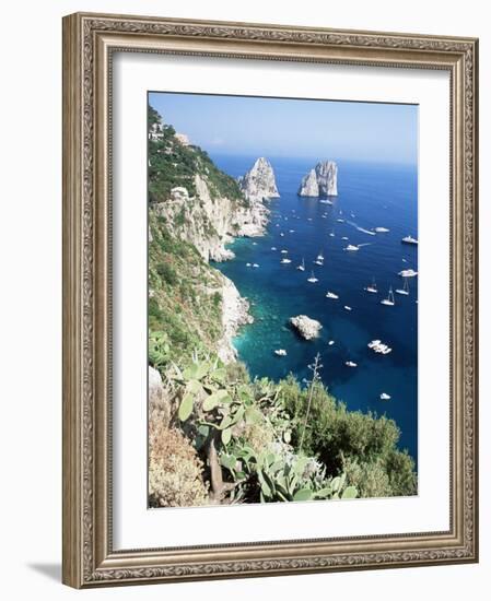 View Over Southern Coast to the Faraglioni Rocks, Island of Capri, Campania, Italy, Mediterranean-Ruth Tomlinson-Framed Photographic Print