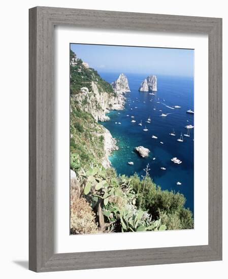 View Over Southern Coast to the Faraglioni Rocks, Island of Capri, Campania, Italy, Mediterranean-Ruth Tomlinson-Framed Photographic Print