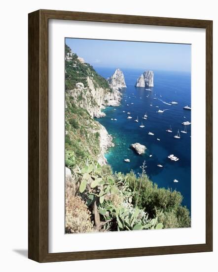 View Over Southern Coast to the Faraglioni Rocks, Island of Capri, Campania, Italy, Mediterranean-Ruth Tomlinson-Framed Photographic Print