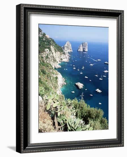 View Over Southern Coast to the Faraglioni Rocks, Island of Capri, Campania, Italy, Mediterranean-Ruth Tomlinson-Framed Photographic Print