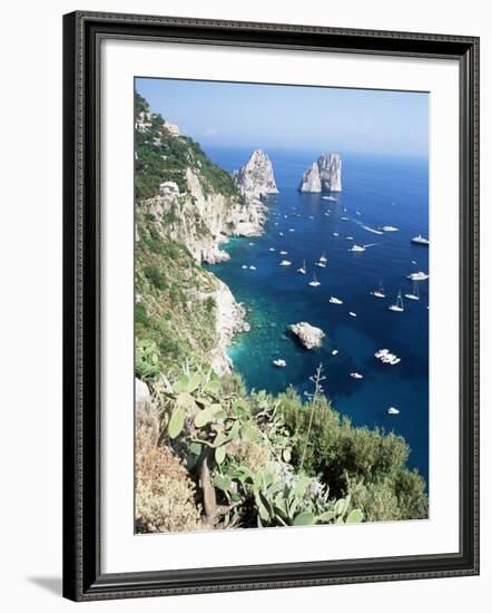 View Over Southern Coast to the Faraglioni Rocks, Island of Capri, Campania, Italy, Mediterranean-Ruth Tomlinson-Framed Photographic Print