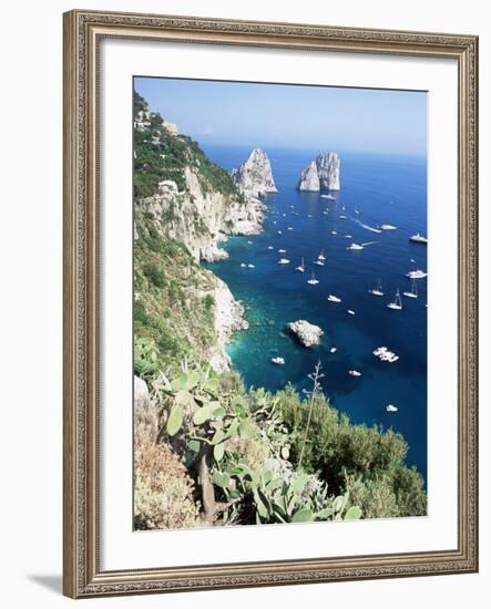 View Over Southern Coast to the Faraglioni Rocks, Island of Capri, Campania, Italy, Mediterranean-Ruth Tomlinson-Framed Photographic Print