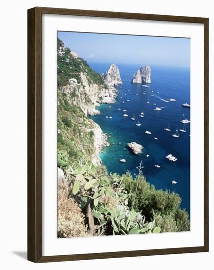 View Over Southern Coast to the Faraglioni Rocks, Island of Capri, Campania, Italy, Mediterranean-Ruth Tomlinson-Framed Photographic Print