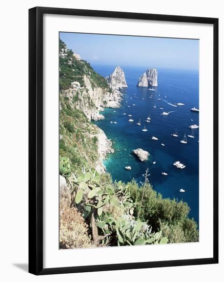 View Over Southern Coast to the Faraglioni Rocks, Island of Capri, Campania, Italy, Mediterranean-Ruth Tomlinson-Framed Photographic Print