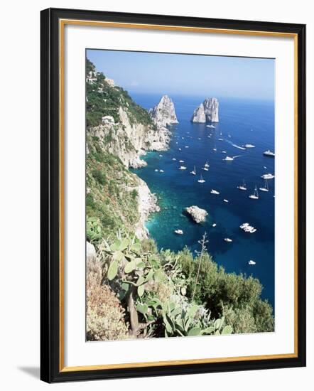 View Over Southern Coast to the Faraglioni Rocks, Island of Capri, Campania, Italy, Mediterranean-Ruth Tomlinson-Framed Photographic Print