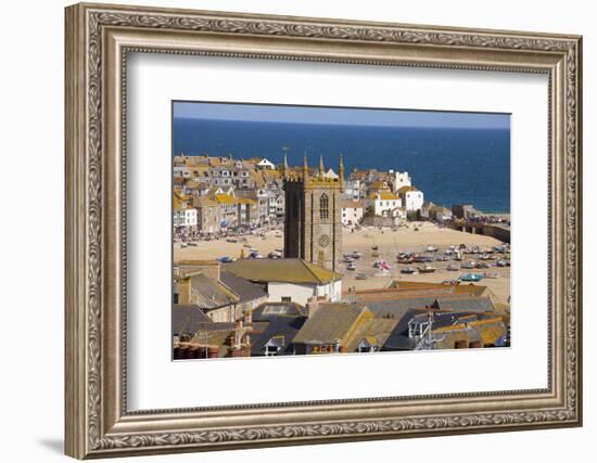 View over St. Ives, Cornwall, England, United Kingdom, Europe-Miles Ertman-Framed Photographic Print