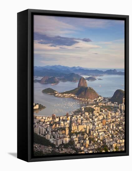 View over Sugarloaf Mountain and City Centre, Rio De Janeiro, Brazil-Peter Adams-Framed Premier Image Canvas