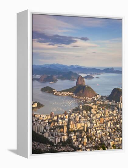 View over Sugarloaf Mountain and City Centre, Rio De Janeiro, Brazil-Peter Adams-Framed Premier Image Canvas