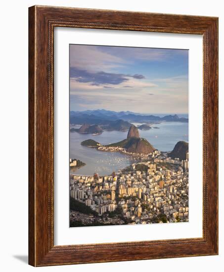 View over Sugarloaf Mountain and City Centre, Rio De Janeiro, Brazil-Peter Adams-Framed Photographic Print