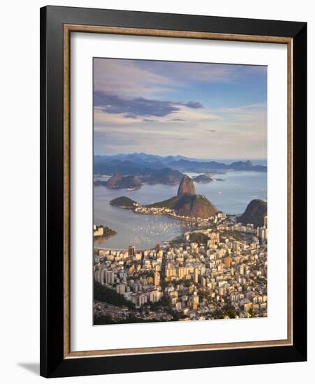 View over Sugarloaf Mountain and City Centre, Rio De Janeiro, Brazil-Peter Adams-Framed Photographic Print