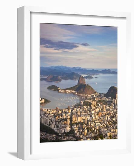 View over Sugarloaf Mountain and City Centre, Rio De Janeiro, Brazil-Peter Adams-Framed Photographic Print