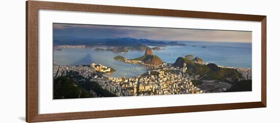 View over Sugarloaf Mountain and City Centre, Rio De Janeiro, Brazil-Peter Adams-Framed Photographic Print